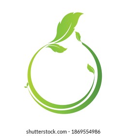 organic with leafs . Ecology concept Vector illustration