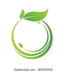 organic with leafs . Ecology concept Vector illustration