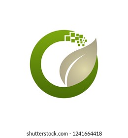 Organic Leafs in hand logo.