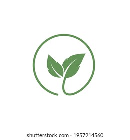 organic leaves icon vector design template web