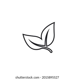 organic leaves line  icon vector design template web