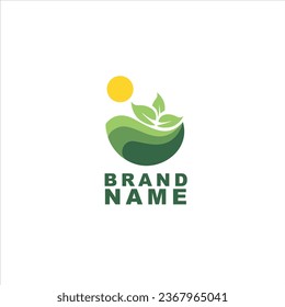 organic leaves on the sun logotype news