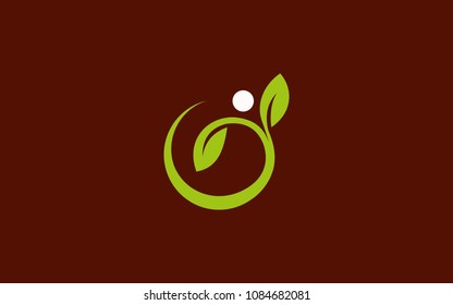 Organic Leaves Person Circular Logo Design