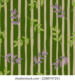 Organic leaves seamless pattern. Decorative forest leaf wallpaper. Botanical background. Design for fabric, textile print, wrapping, cover. Vector illustration.