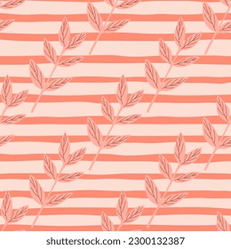 Organic leaves seamless pattern. Decorative forest leaf wallpaper. Botanical background. Design for fabric, textile print, wrapping, cover. Vector illustration.