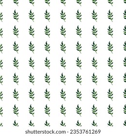 Organic leaves seamless pattern. Simple style. Botanical background. Decorative forest leaf wallpaper. For fabric design, textile print, wrapping paper, cover. Vector illustration