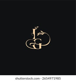 orgânico folhas casamento logotipo monograma elegante conceito carta luxo sentir com linha ondulada IG