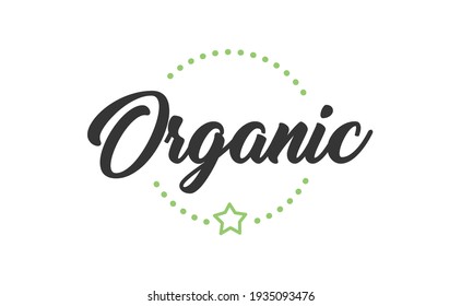 Organic lettering. Hand drawn word organic. Logo template for organic products, healthy food markets.
