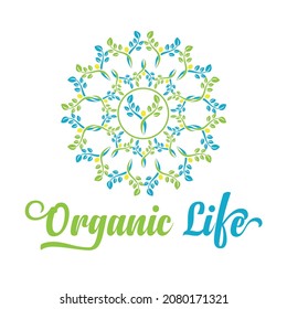 organic life logo in circle frame