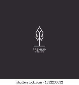 Organic life logo Graceful monogram design template,Natural line art vector illustration.