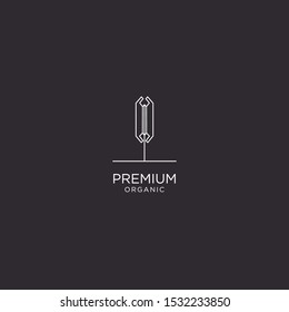 Organic life logo Graceful monogram design template,Natural line art vector illustration.