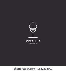 Organic life logo Graceful monogram design template,Natural line art vector illustration.