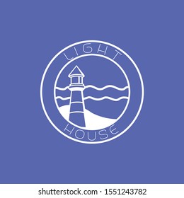 organic lighthouse vector logo design