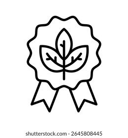 Organic Lineart Icon for eco-friendly projects and web design elements