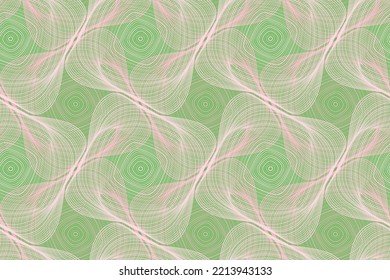 Organic lines geometric shapes floral vector seamless pattern. Textile print graphic design. Twirling geometric shapes of multiple curve semi transparent lines ornament. Abstract background.