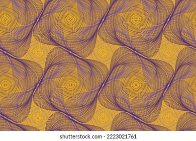 Organic lines geometric shapes floral vector seamless pattern. Wallpaper print graphic design. Irregular geometric shapes of multiple curve semi transparent lines ornament. Elegant background.