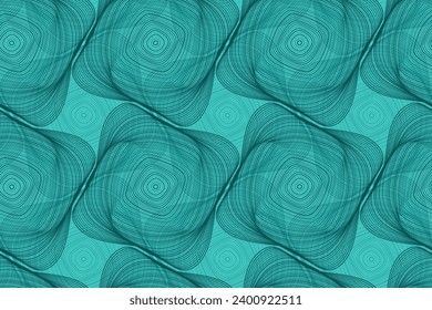 Organic lines geometric shapes floral vector seamless pattern. Fabric print graphic design. Twisted geometric shapes of multiple curve semi transparent lines ornament. Funky background.