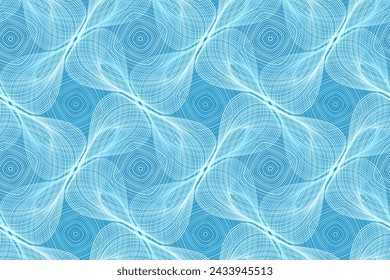 Organic lines geometric shapes floral vector seamless pattern. Wallpaper print graphic design. Rolling geometric shapes of multiple curve semi transparent lines ornament. Modern background.