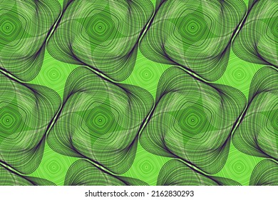 Líneas orgánicas formas geométricas ilusión óptica patrón sin fisuras. Diseño gráfico de papel tapiz. Formas geométricas giratorias de múltiples líneas semitransparentes de curva. Fondo moderno.