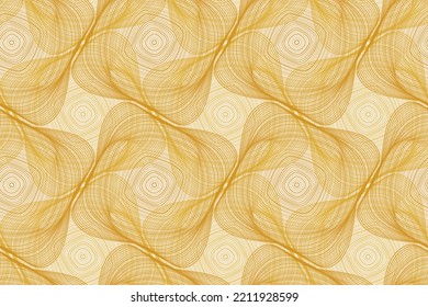 Organic lines geometric shapes optical illusion seamless pattern. Textile print graphic design. Irregular geometric shapes of multiple wavy semi transparent lines ornament. Abstract background.