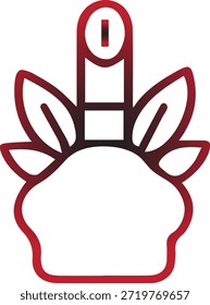 Organic lipstick and leaf icon vector for natural cosmetics and beauty products.
