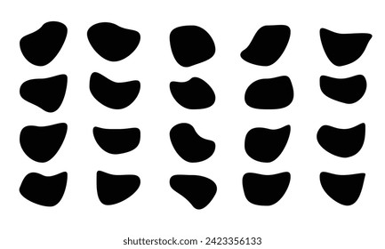 organic liquid silhouette drop in modern style, organic vector illustration set