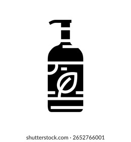 organic liquid soap bottle glyph icon vector. organic liquid soap bottle sign. isolated symbol illustration