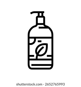 organic liquid soap bottle line icon vector. organic liquid soap bottle sign. isolated contour symbol black illustration