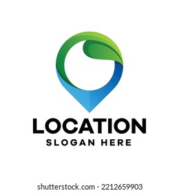 Organic Location Gradient Logo Design