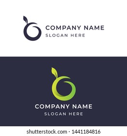 organic logo alphabet design, modern alphabet nature illustration