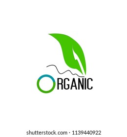 organic logo concept for farm, agriculture food, and environment company with leaf icon, logo, symbol, sign or illustration. vector