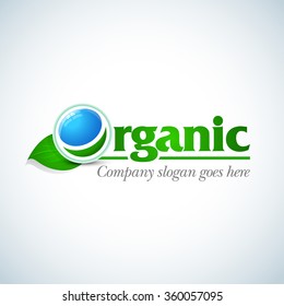 Organic logo design concept template. Organic Logotype template. Organic Farm fresh products unique sign or icon art. Isolated vector illustration.