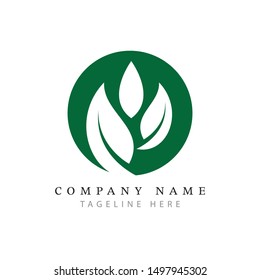 Organic logo design - green leaf - for agriculture or health