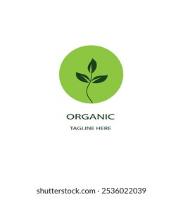 organic logo design set vector set green leaf design