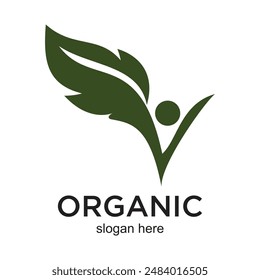 Organic logo design simple concept Premium Vector