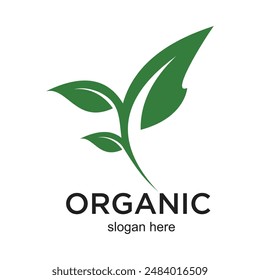 Organic Logo Design Einfaches Konzept Premium Vektorgrafik