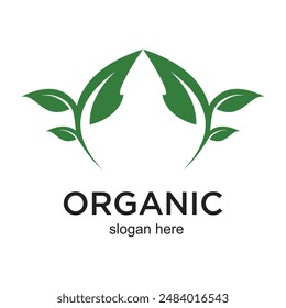 Organic logo design simple concept Premium Vector