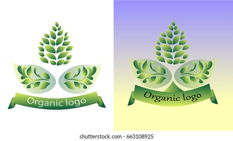 Organic logo. Logo of foliage. Green logo. Vector illustration. 
