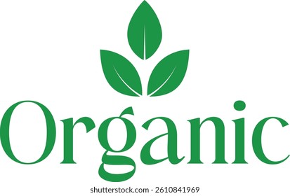 Organic logo with green leaves