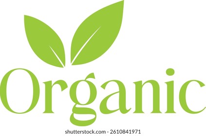 Organic logo with green leaves