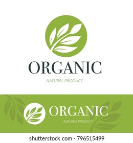 Organic Logo. Green And Natural Product Icons. Vector Illustration.