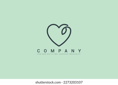 organic logo. heart leaf icon symbol logo. svg