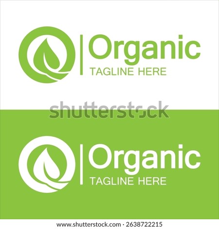 Organic logo , Initial Letter O with Leaf for Organic Fresh Natural Food logo design