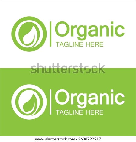 Organic logo , Initial Letter O with Leaf for Organic Fresh Natural Food logo design
