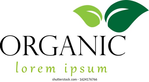Organic Logo. Nature Element - Isolated On White. Green Organic Logo, Vector. For Health Symbol, Leaf Design, Nature Element, Planet Logo And Eco Icon. Organic Icon, Vector Template