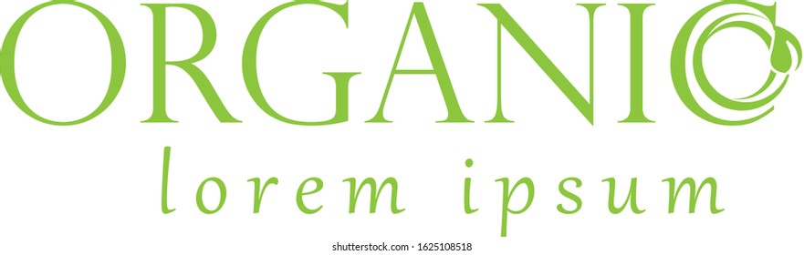 Organic Logo. Nature Element - Isolated On White. Green Organic Logo, Vector.  