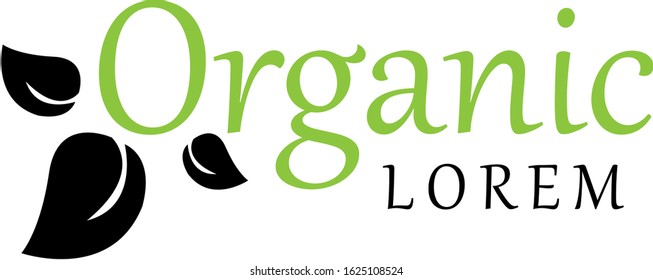Organic Logo. Nature Element - Isolated On White. Green Organic Logo, Vector. 