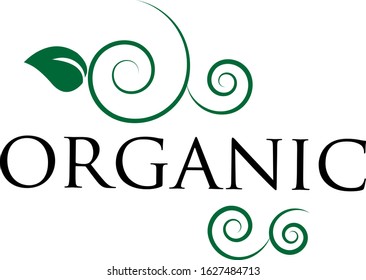 Organic Logo. Nature Element - Isolated On White. Green Organic Logo, Vector. For Health Symbol, Leaf Design, Nature Element, Planet Logo And Eco Icon. Organic Icon, Vector Template