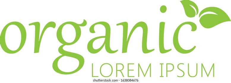 Organic Logo. Nature Element - Isolated On White. Green Organic Logo, Vector. For Health Symbol, Leaf Design, Nature Element, Planet Logo And Eco Icon. Organic Icon, Vector Template