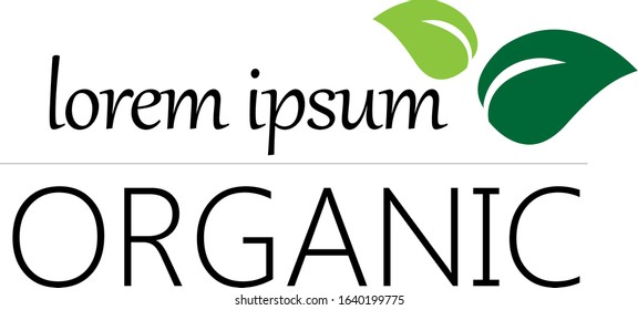 Organic Logo. Nature Element - Isolated On White. Green Organic Logo, Vector. For Health Symbol, Leaf Design, Nature Element, Planet Logo And Eco Icon. Organic Icon, Vector Template